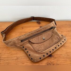 Kim White Leather Fanny Pack